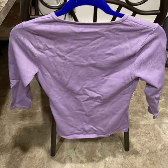 New York & Company Seventh Avenue Lavender 3/4 sleeves Petite - Picture 6 of 7